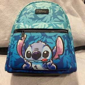 New with tags Disney Lilo & Stitch Blue Tropical Leaves Mini Backpack.